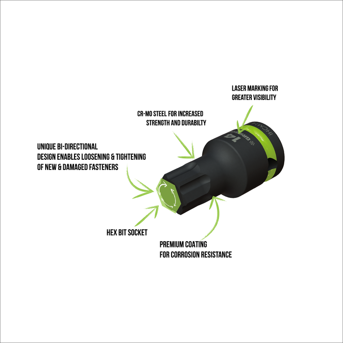 Image 3 of RPT Impact Hex Driver Set - 7Pc 1/2’’ Drive Short Metric